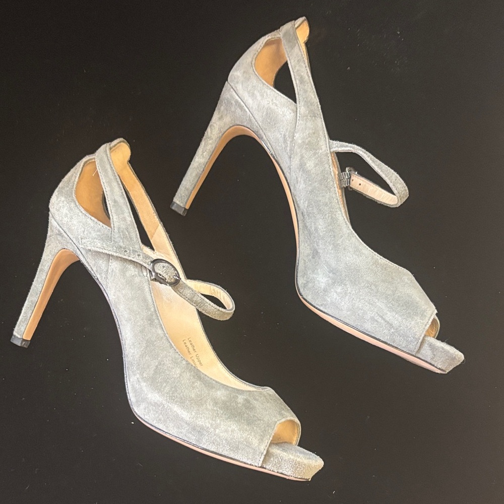 Via Spiga Gray Strappy Heels